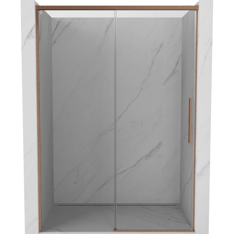Mexen Rox drzwi prysznicowe rozsuwane 150 cm, transparent, miedź szczotkowana - 8C2-150-000-65-00