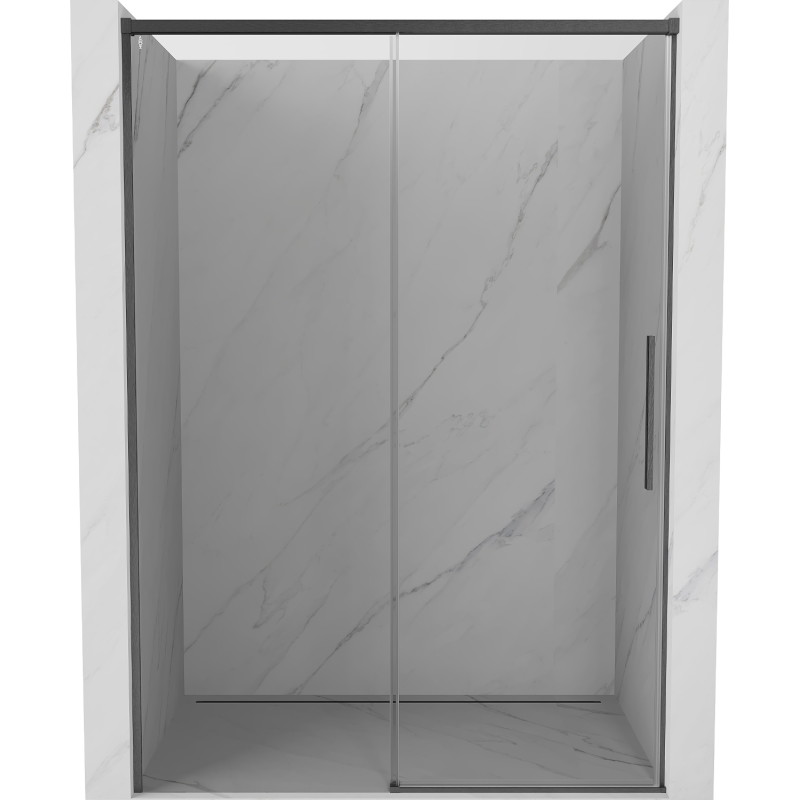 Mexen Rox drzwi prysznicowe rozsuwane 155 cm, transparent, gun gray szczotkowany - 8C2-155-000-66-00