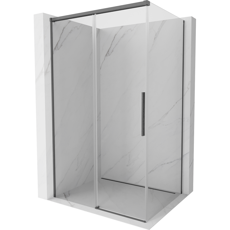 Mexen Rox kabina prysznicowa rozsuwana 160 x 120 cm, transparent, gun gray szczotkowany - 8C2-160-120-66-00