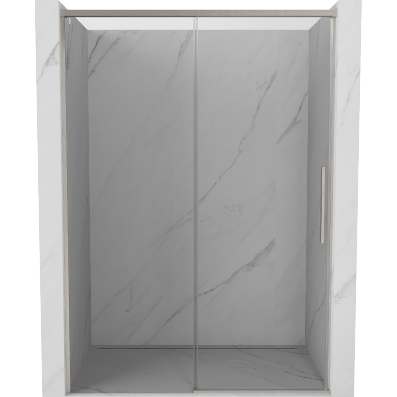 Mexen Rox drzwi prysznicowe rozsuwane 150 cm, transparent, nikiel szczotkowany - 8C2-150-000-97-00