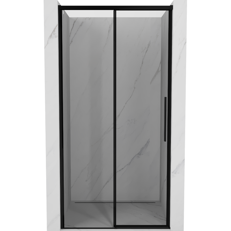 Mexen Rox drzwi prysznicowe rozsuwane lewe 115 cm, czarna ramka, czarne - 8C2-115-000-70-70-L