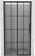 Mexen Rox drzwi prysznicowe rozsuwane lewe 135 cm, czarna kratka, czarne - 8C2-135-000-70-77-L