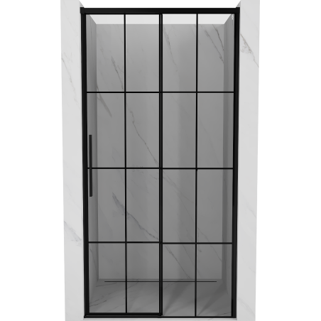 Mexen Rox drzwi prysznicowe rozsuwane prawe 120 cm, czarna kratka, czarne - 8C2-120-000-70-77-P
