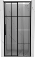 Mexen Rox drzwi prysznicowe rozsuwane prawe 120 cm, czarna kratka, czarne - 8C2-120-000-70-77-P
