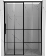 Mexen Rox drzwi prysznicowe rozsuwane prawe 150 cm, czarna kratka, czarne - 8C2-150-000-70-77-P