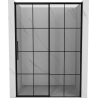 Mexen Rox drzwi prysznicowe rozsuwane prawe 155 cm, czarna kratka, czarne - 8C2-155-000-70-77-P