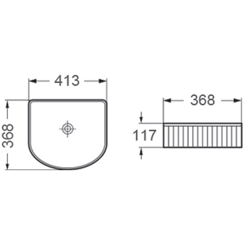Mexen Grovo umywalka nablatowa ryflowana 41 x 36 cm, biała - 22304200