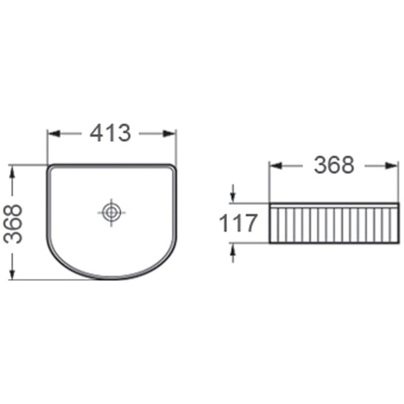 Mexen Grovo umywalka nablatowa ryflowana 41 x 36 cm, czarna mat - 22304285