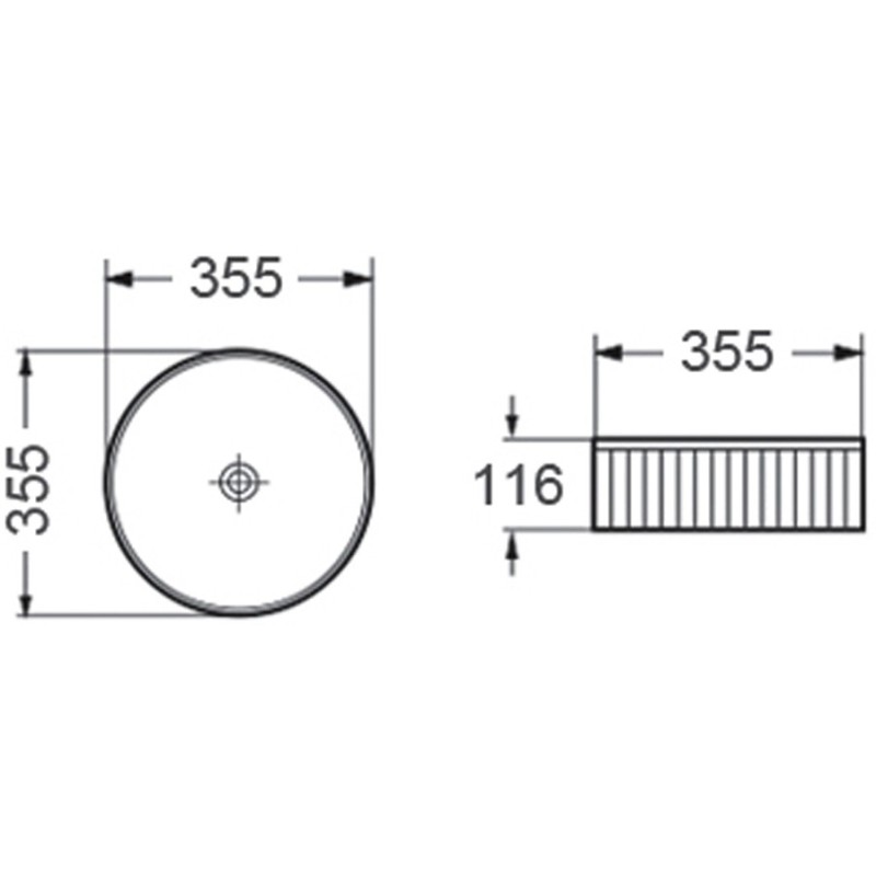 Mexen Grovo umywalka nablatowa ryflowana 35 x 35 cm, czarna mat - 22303585