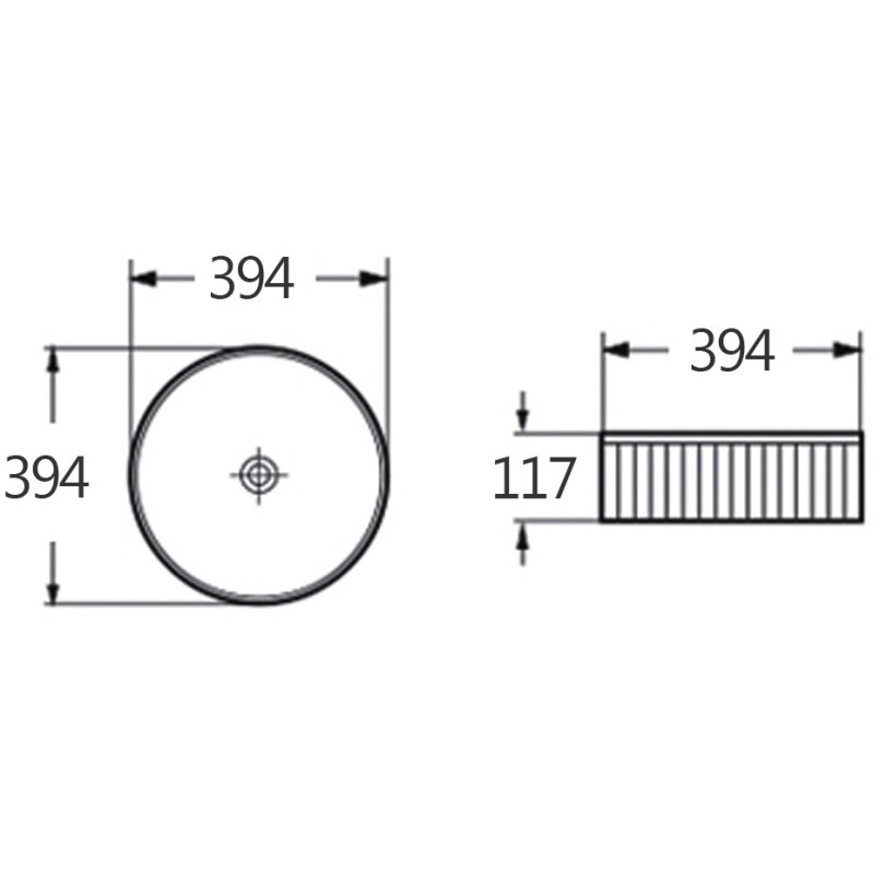 Mexen Grovo umywalka nablatowa ryflowana 39 x 39 cm, biała - 22303900