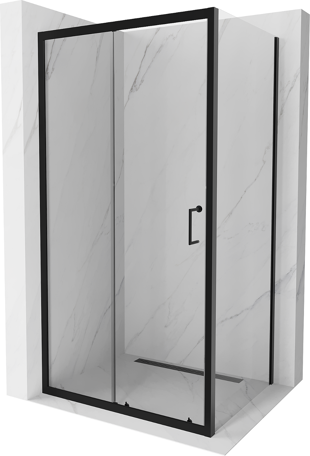 Mexen Apia kabina prysznicowa rozsuwana 130 x 90 cm, transparent, czarna - 840-130-090-70-00