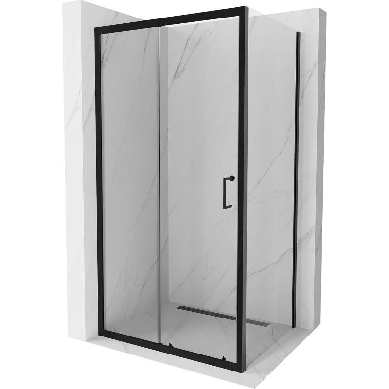 Mexen Apia kabina prysznicowa rozsuwana 125 x 90 cm, transparent, czarna - 840-125-090-70-00