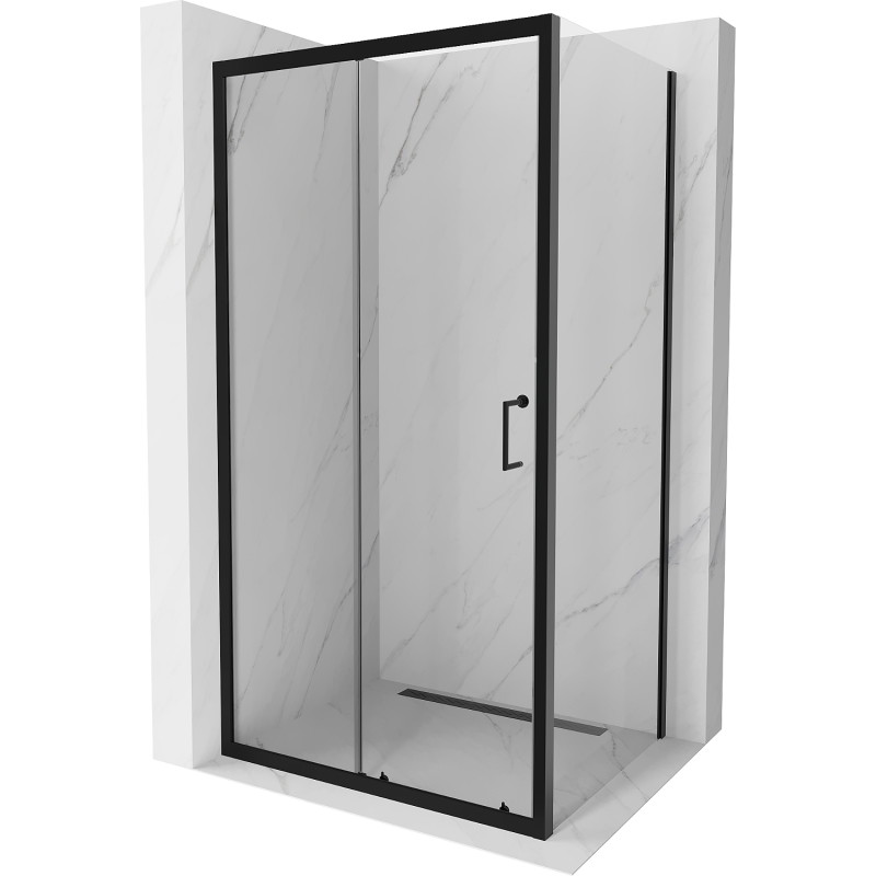Mexen Apia kabina prysznicowa rozsuwana 120 x 90 cm, transparent, czarna - 840-120-090-70-00