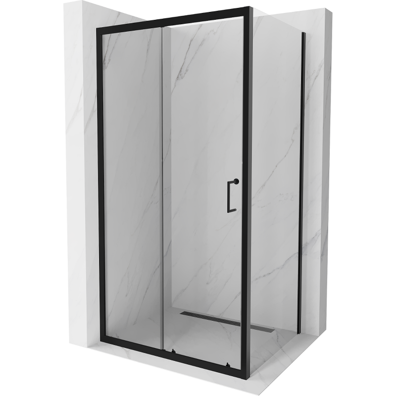 Mexen Apia kabina prysznicowa rozsuwana 100 x 90 cm, transparent, czarna - 840-100-090-70-00
