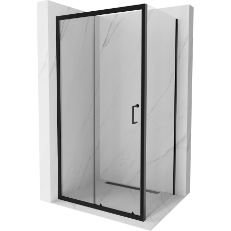 Mexen Apia kabina prysznicowa rozsuwana 100 x 90 cm, transparent, czarna - 840-100-090-70-00