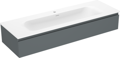 Mexen Orio szafka łazienkowa 140 cm z umywalką Vela, 1 szuflada, grafit mat/biała mat - 91A10-14023-1-BF66-W23M01