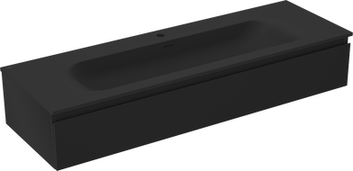 Mexen Orio szafka łazienkowa 140 cm z umywalką Vela, 1 szuflada, czarna mat - 91A10-14023-1-BF71-W23M71