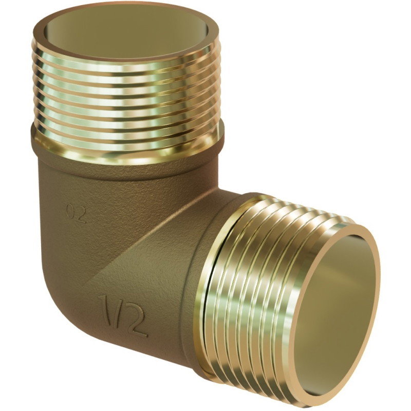 Mexen BRASS kolano mosiężne 1/2 GZ x 1/2 GZ - W97409-1212