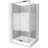 Mexen Apia kabina prysznicowa rozsuwana 120 x 90 cm, pasy, chrom + brodzik Rio - 840-120-090-01-20-4510