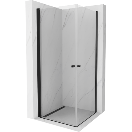 Mexen Pretoria Duo kabina prysznicowa uchylna 90 x 90 cm, transparent, czarna - 852-090-090-70-00-02