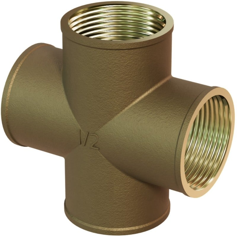 Mexen BRASS czwórnik mosiężny 3/4 GW x 3/4 GW x 3/4 GW x 3/4 GW - W97418-34343434