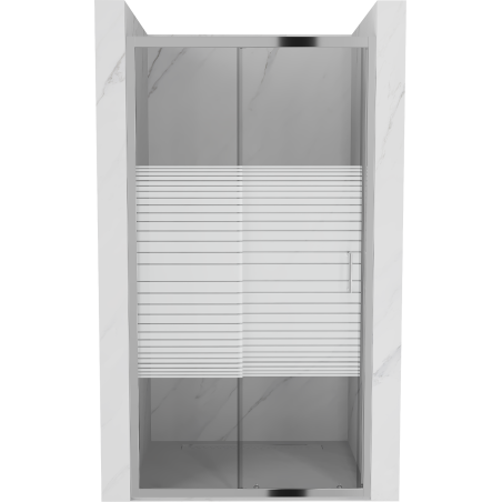 Mexen Apia drzwi prysznicowe rozsuwane 145 cm, pasy, chrom - 845-145-000-01-20