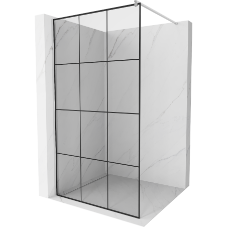 Mexen Kioto ścianka prysznicowa Walk-in 100 x 200 cm, czarna kratka 8 mm, chrom - 800-100-101-01-77