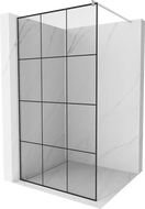 Mexen Kioto ścianka prysznicowa Walk-in 110 x 200 cm, czarna kratka 8 mm, chrom - 800-110-101-01-77
