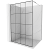 Mexen Kioto ścianka prysznicowa Walk-in 130 x 200 cm, czarna kratka 8 mm, chrom - 800-130-101-01-77