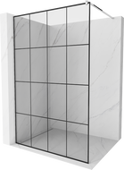 Mexen Kioto ścianka prysznicowa Walk-in 140 x 200 cm, czarna kratka 8 mm, chrom - 800-140-101-01-77