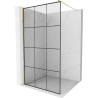 Mexen Kioto ścianka prysznicowa Walk-in 100 x 200 cm, czarna kratka 8 mm, złota - 800-100-101-50-77