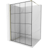 Mexen Kioto ścianka prysznicowa Walk-in 140 x 200 cm, czarna kratka 8 mm, złota - 800-140-101-50-77