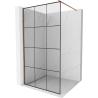 Mexen Kioto ścianka prysznicowa Walk-in 100 x 200 cm, czarna kratka 8 mm, różowe złoto - 800-100-101-60-77