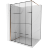 Mexen Kioto ścianka prysznicowa Walk-in 130 x 200 cm, czarna kratka 8 mm, różowe złoto - 800-130-101-60-77