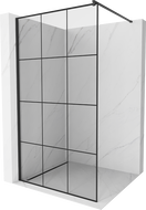 Mexen Kioto ścianka prysznicowa Walk-in 110 x 200 cm, czarna kratka 8 mm, czarna - 800-110-101-70-77