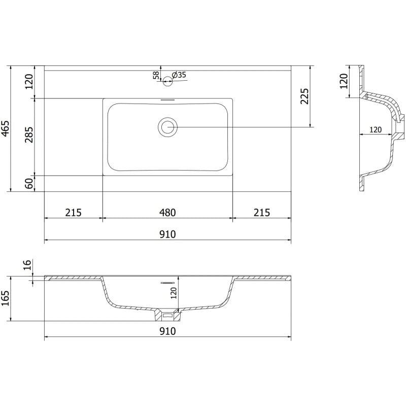 Mexen Rivel szafka łazienkowa 90 cm z umywalką Otis, 1 szuflada, ryflowana , biała mat - 91A20-09023-1-BF01-W18M01