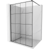 Mexen Kioto ścianka prysznicowa Walk-in 130 x 200 cm, czarna kratka 8 mm, czarna - 800-130-101-70-77