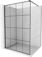 Mexen Kioto ścianka prysznicowa Walk-in 130 x 200 cm, czarna kratka 8 mm, czarna - 800-130-101-70-77