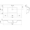 Mexen Rivel szafka łazienkowa 90 cm z umywalką Otis, 1 szuflada, ryflowana , grafit mat/biała mat - 91A20-09023-1-BF66-W18M01