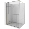 Mexen Kioto ścianka prysznicowa Walk-in 80 x 200 cm, czarny wzór 8 mm, złota - 800-080-101-50-78