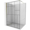 Mexen Kioto ścianka prysznicowa Walk-in 130 x 200 cm, czarny wzór 8 mm, złota - 800-130-101-50-78