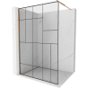 Mexen Kioto ścianka prysznicowa Walk-in 80 x 200 cm, czarny wzór 8 mm, różowe złoto - 800-080-101-60-78