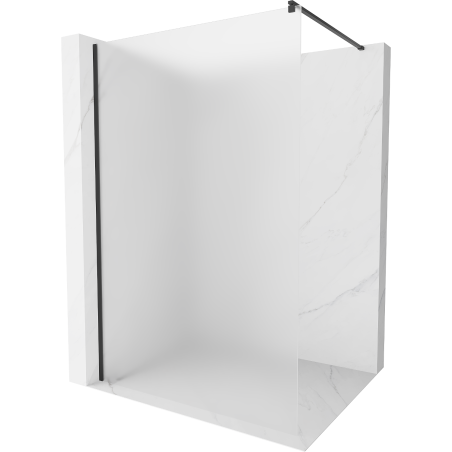 Mexen Kioto ścianka prysznicowa Walk-in 130 x 200 cm, szron 8 mm, czarna - 800-130-101-70-30