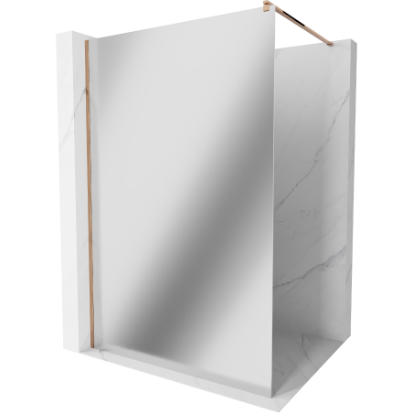 Mexen Kioto ścianka prysznicowa Walk-in 130 x 200 cm, lustro 8 mm, różowe złoto - 800-130-101-60-50