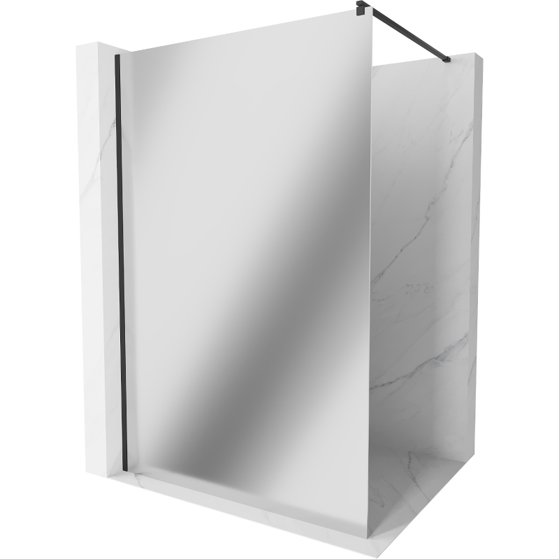 Mexen Kioto ścianka prysznicowa Walk-in 140 x 200 cm, lustro 8 mm, czarna - 800-140-101-70-50