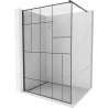 Mexen Kioto ścianka prysznicowa Walk-in 130 x 200 cm, czarny wzór 8 mm, czarna - 800-130-101-70-78