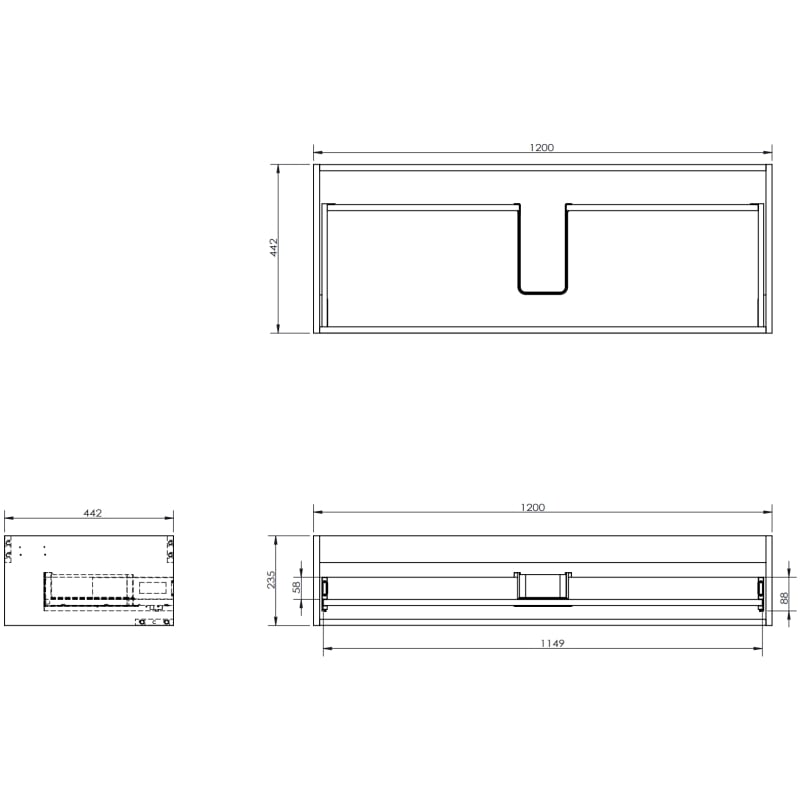 Mexen Rivel szafka łazienkowa 120 cm z umywalką Vela, 1 szuflada, ryflowana , biała mat - 91A20-12023-1-BF01-W23M01