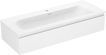 Mexen Rivel szafka łazienkowa 120 cm z umywalką Vela, 1 szuflada, ryflowana , biała mat - 91A20-12023-1-BF01-W23M01