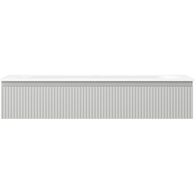 Mexen Rivel szafka łazienkowa 120 cm z umywalką Vela, 1 szuflada, ryflowana , szara mat/biała mat - 91A20-12023-1-BF62-W23M01