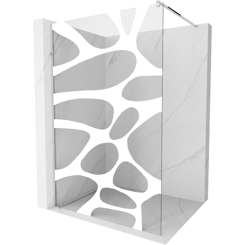 Mexen Kioto ścianka prysznicowa Walk-in 70 x 200 cm, biała fala 8 mm, chrom - 800-070-101-01-97